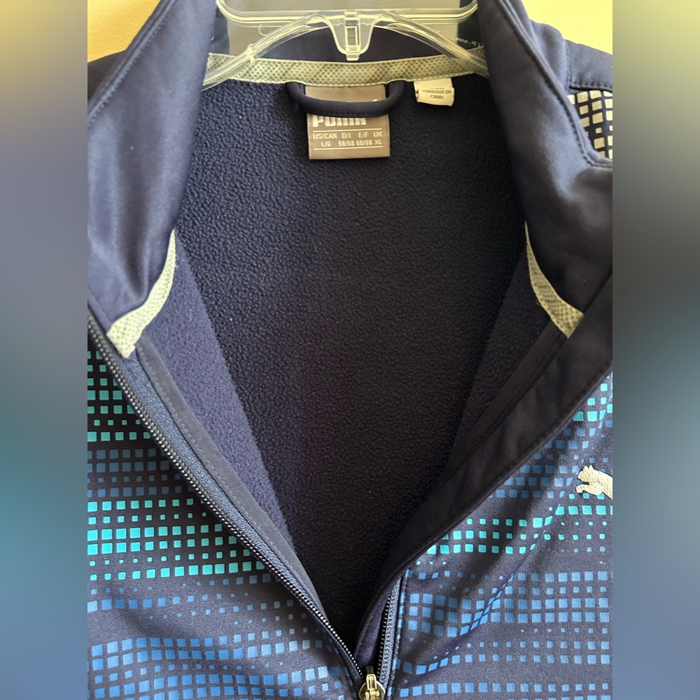 Puma Men’s Navy and Teal Quarter-Zip Pullover from The Jewel Golf Club - Picture 3 of 12
